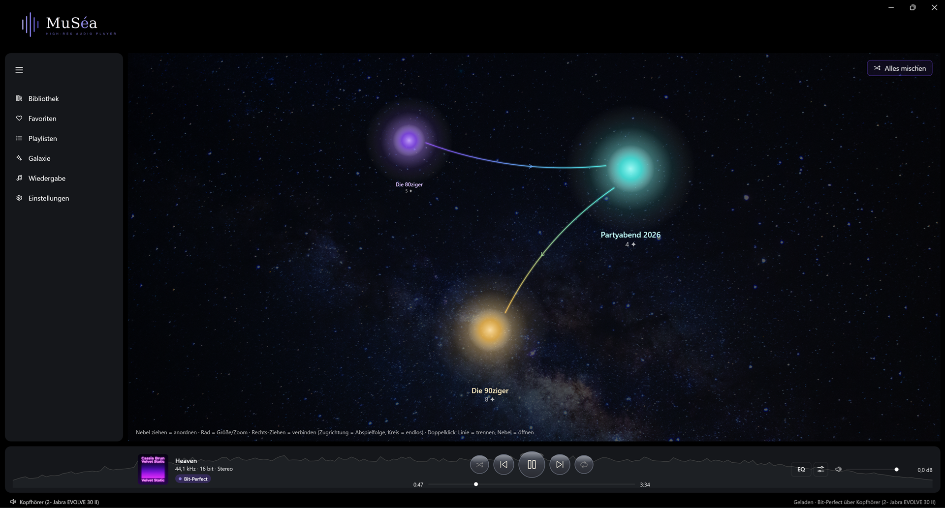 MuSéa Galaxien – Playlisten als leuchtende Nebel im Sternenfeld